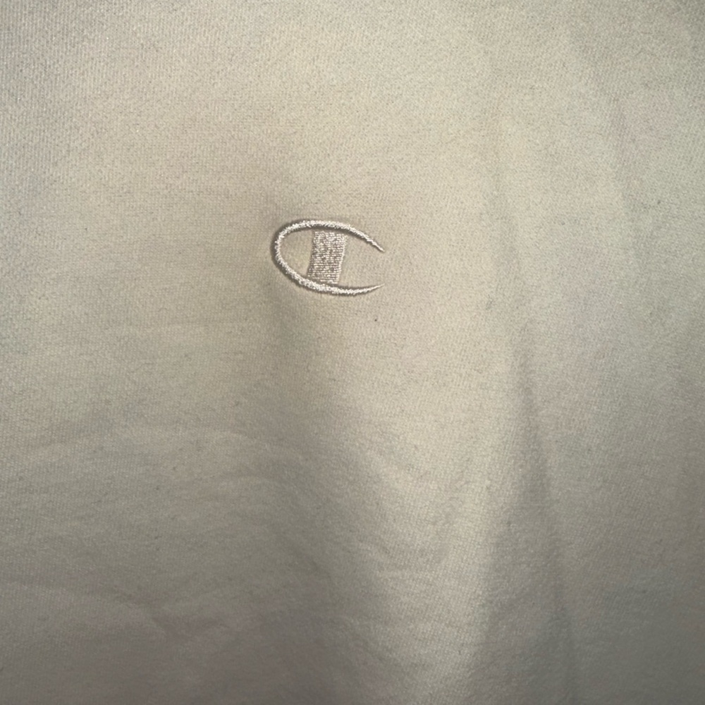 Champion Classic Powerblend Small C Logo Crewneck Sweatshirt - Cream Size L - Picture 9 of 13